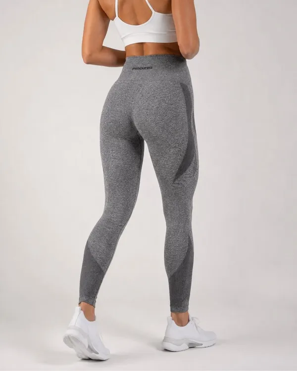 Prozis Seamless Leggings Size L Gray High Waist Sculpting Gym Activewear - Image 2