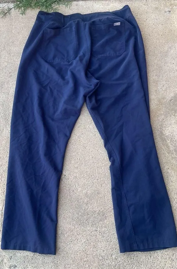 Figs Technical Collection Women’s Large Blue Navy Pants Gray Ties size xl - Image 3