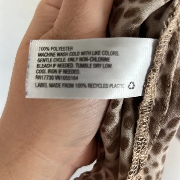 EUC A New Day Animal Print Beige Brown Camisole Tank Top sz L - Image 4