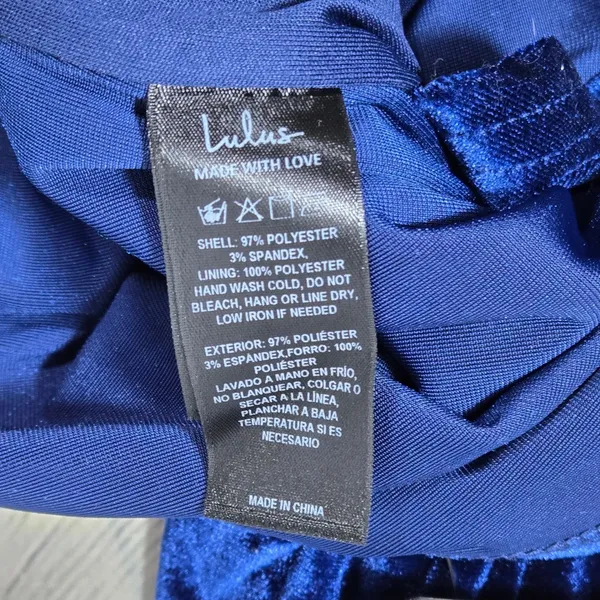 Lulus Masterfully Flirty Dark Blue Velvet Bustier Midi Dress Strapless Small - Image 7