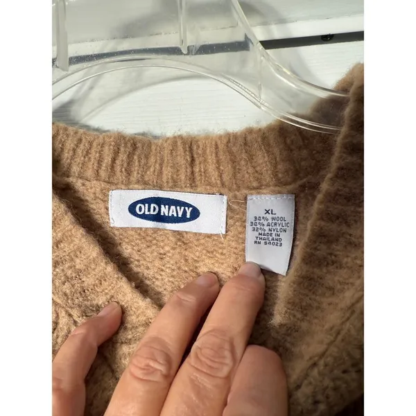 Old Navy Brown/Black‎ Sweater Women's XL 34%Wool - Image 3