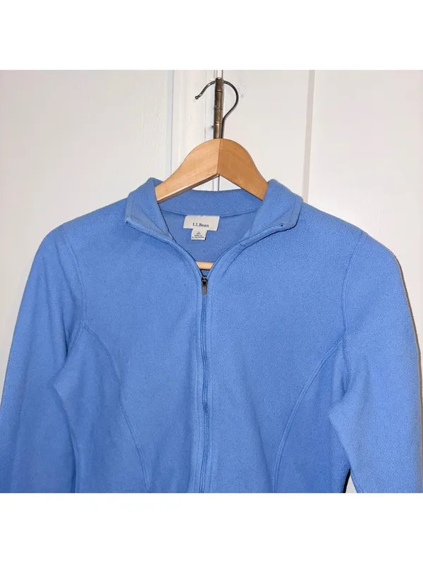 L.L.Bean $98 Woman’s S Reg light blue full zip fleece jacket Hoodie Sweatshirt - Image 4
