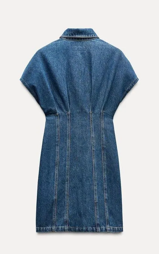 ZARA Denim Mini Dress - Image 3