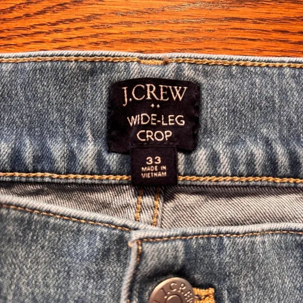 J Crew Wide‎ Leg Crop Jeans Women's Size 33 (Actual 36X23) Casual - Image 3