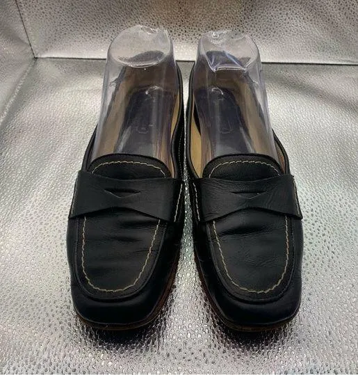 Vintage Coach Slip On Chunky Loafers women Size 6.5B Black leather F5 - Image 2