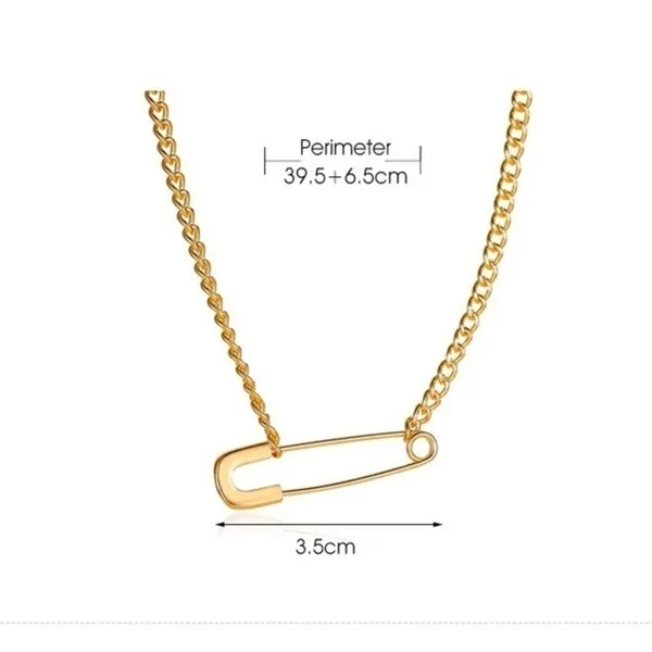3/$30 💛 Safety Pin Necklace Gold - Image 3