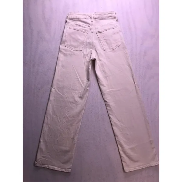Old Navy Sky-Hi‎ Wide Leg Jeans Womens 2 Cream Extra High Rise Ecru - Image 9