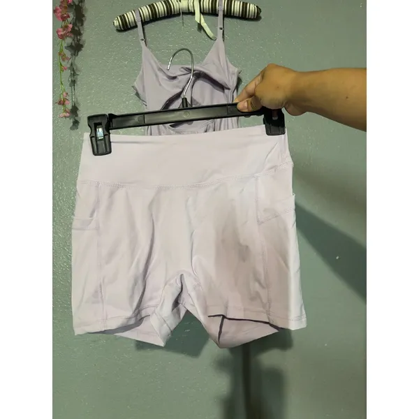 Source Unknown Lilac Lavender Athletic Workout Dress + Matching Shorts Size Small - Image 4