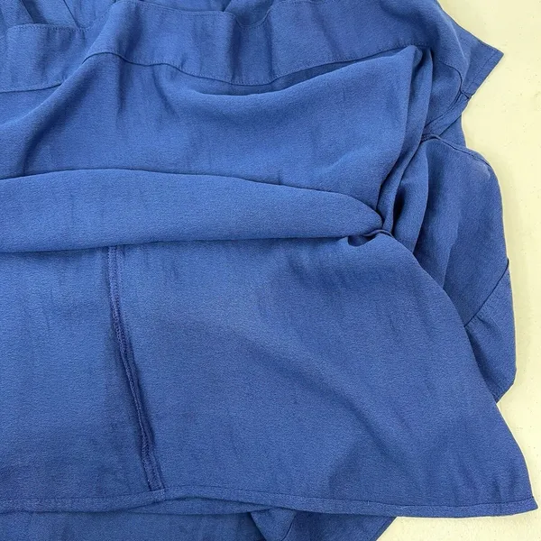 Free People Small Tank Top Pleated Back Boho V-Neck Oversized Royal Blue - Image 14