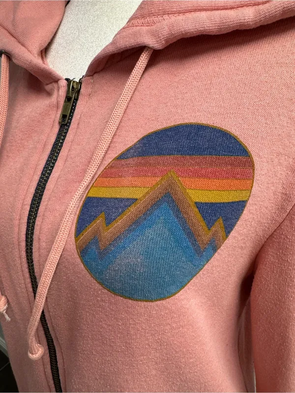 Aviator Nation Womens All Seasons Circle Hoodie Swetshirt Full Zip Pink Small - Image 9