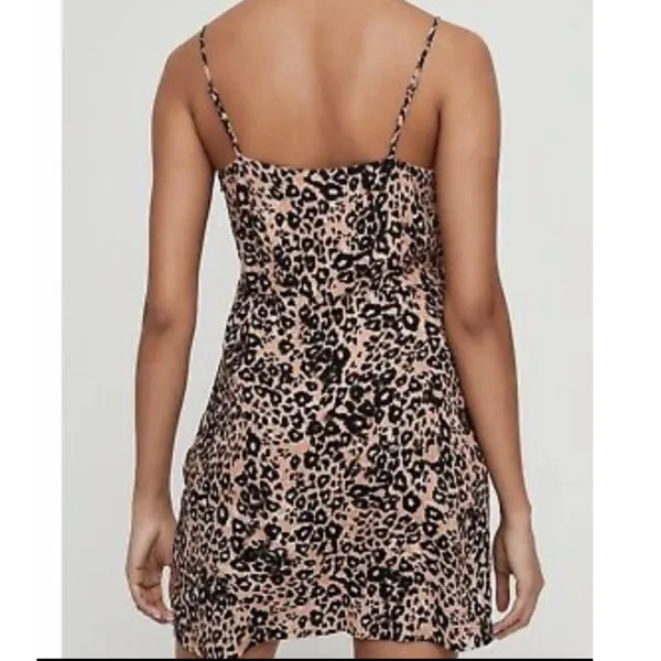 Aritzia Wilfred Isabelle Leopard Print Slip Dress Mini Tan Black Size 10 - Image 12