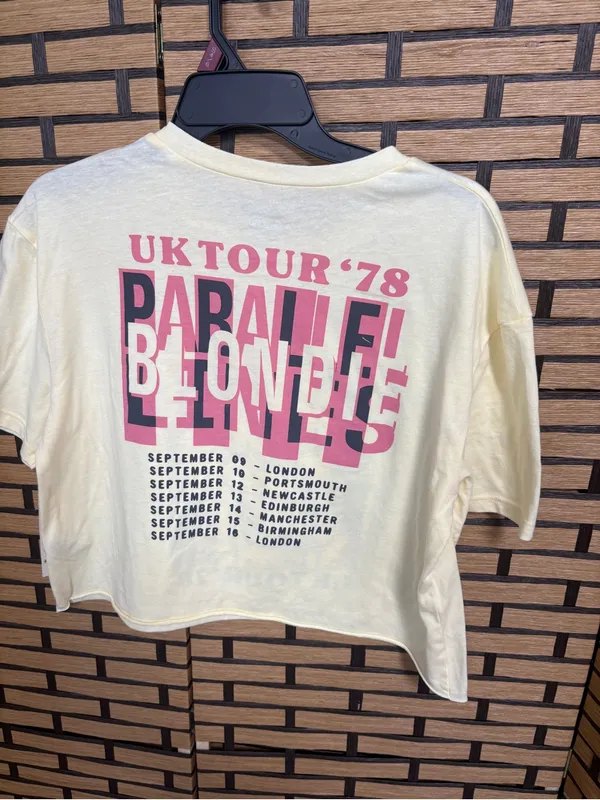 Blondie yellow crop graphic tee size small - Image 2