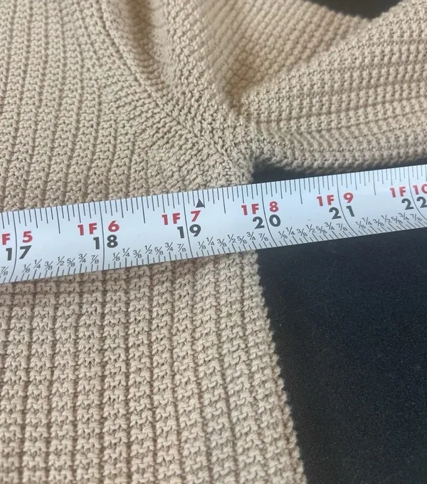 Club Monaco 100% Cotton Cable Knit Cardigan Beige Open Front Oversized XS - Image 12