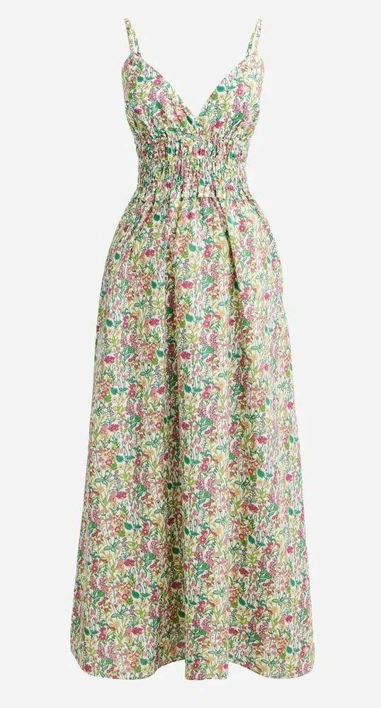 J. Crew V-neck Smocked-waist Dress in Liberty® Fabric - Image 2