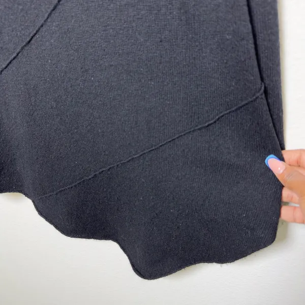 Neiman Marcus Women Cashmere‎ Sweater Large Black Asymmetric Mock Neck Luxury - Image 6