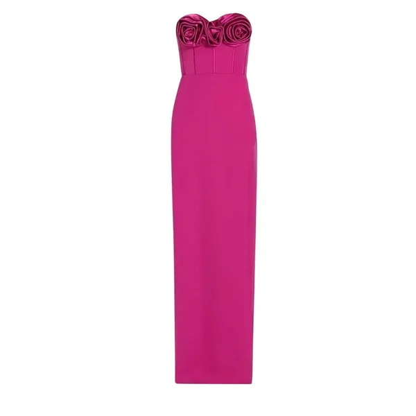 Monique Lhuillier Rosette Coreset Maxi Dress Size 6 - Image 2