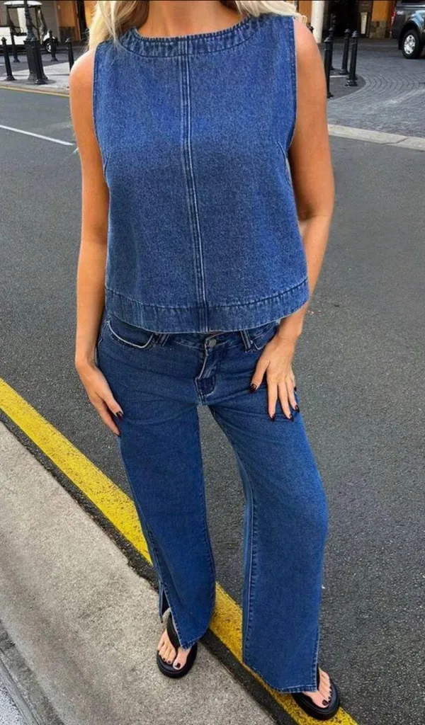Forever 21 Women Fashion A-Line Denim Top - Image 2