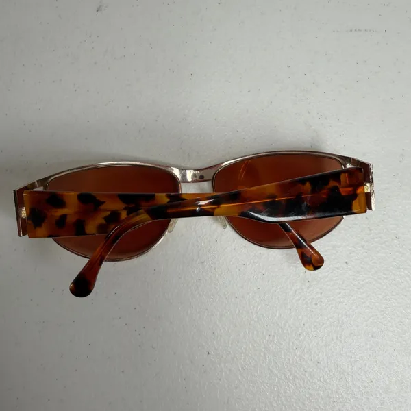 VTG Y2K Fendi Sunglasses FS 118 Tortoise Gold Shield Wrap Made in Italy Vintage - Image 10