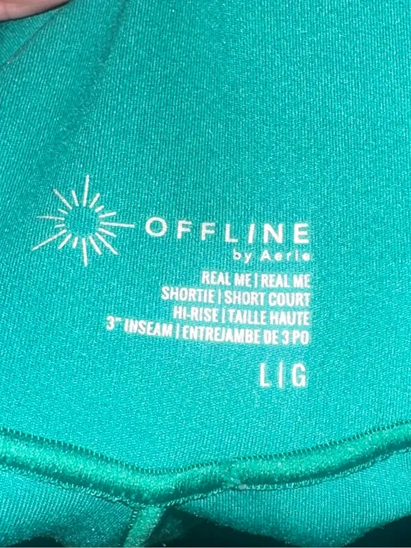 Offline Aerie Real Me Crossover Shortie Hi Rise 3” Inseam Vibrant Green Shorts - Image 3