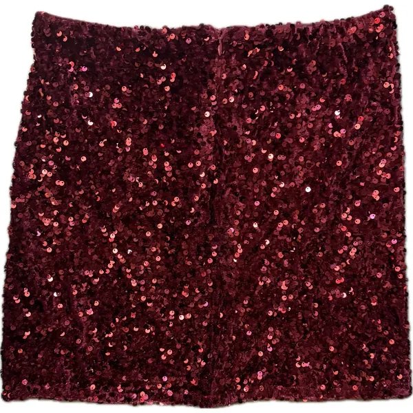 NWT MakeMeChic Burgundy Sequin Mini Skirt Low Rise Bodycon Glitter Medium - Image 5