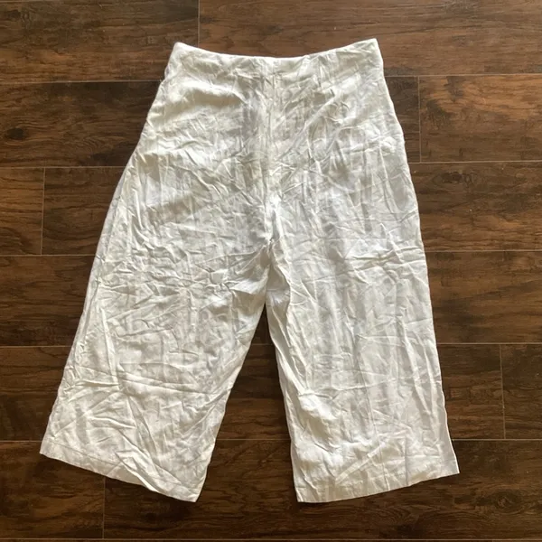 Linea Donna Linen Blend Capri Pants White Size XL - Image 5