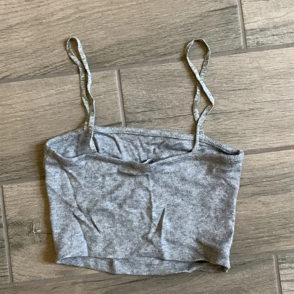 Zara gray ribbed crop top - Image 4