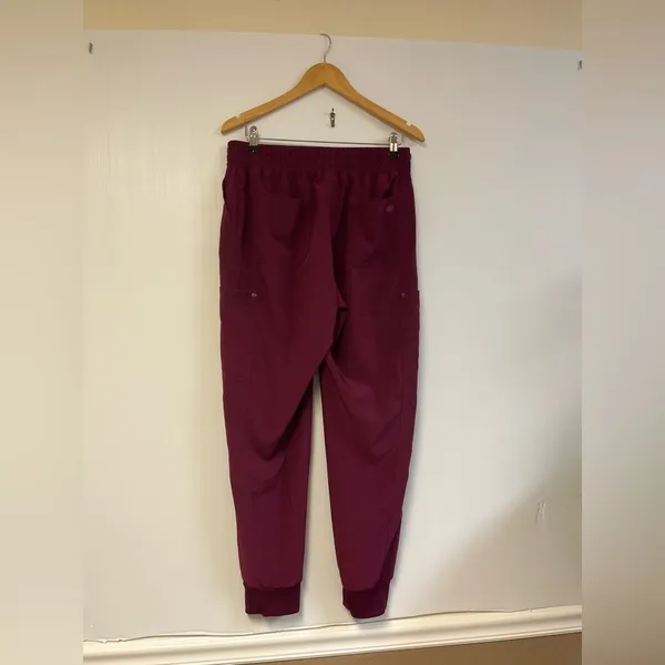 Dickies Women’s Mid Rise Jogger Cargo Scrub Pants‎ – Wine – Size L - Image 2