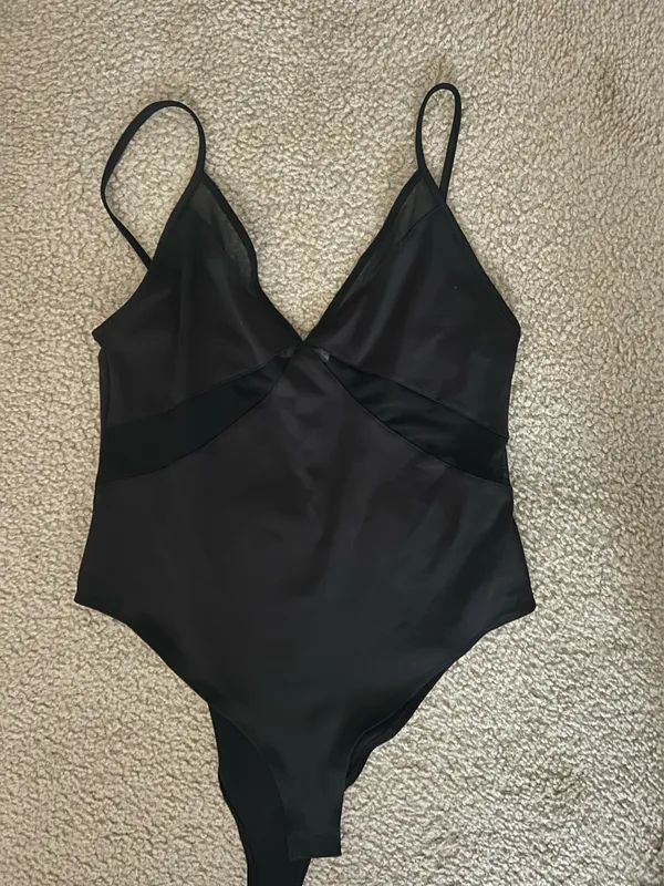 ZARA Black V-Neck Bodysuit - Image 2