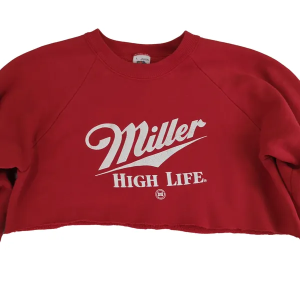 High Life Red Cropped Sweatshirt Size L - Image 3