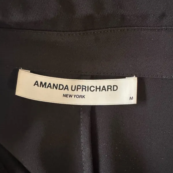 Amanda Uprichard - Black Button-Front Tie Shirt Dress Sz M - Image 10