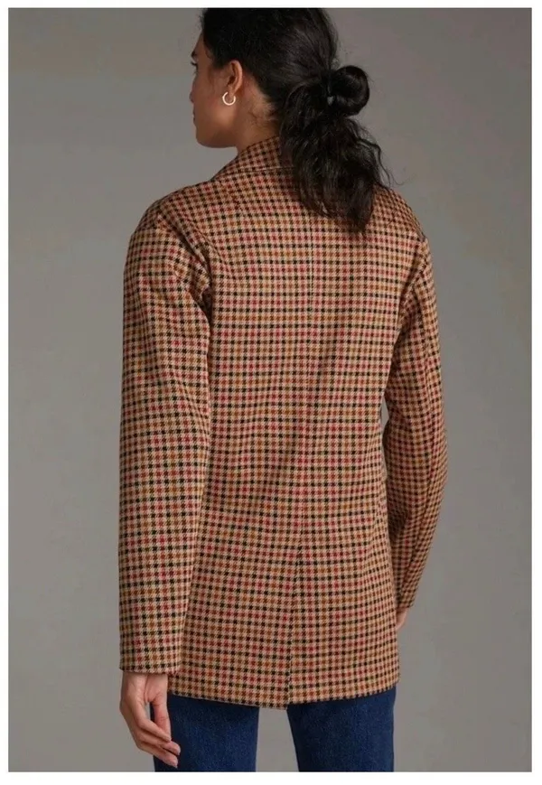 NWT Anthropologie Avec Les Filles Longline Plaid Blazer Size Small - Image 3
