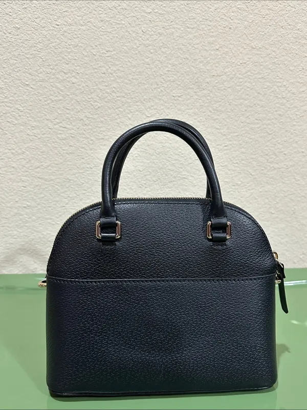 kate spade Black Leather Satchel with Gold Hardware - Image 4