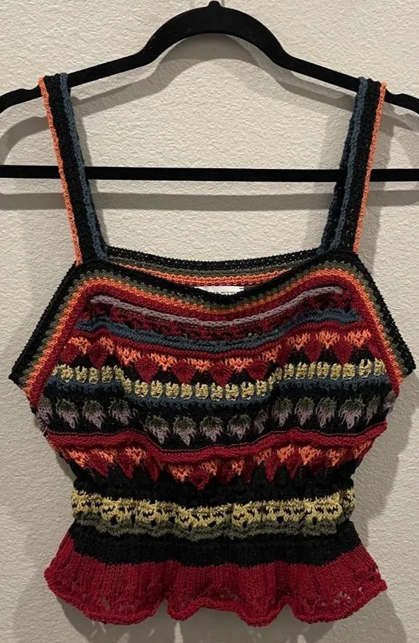 ZARA Multicolor Striped Crochet Knit Top - Image 2