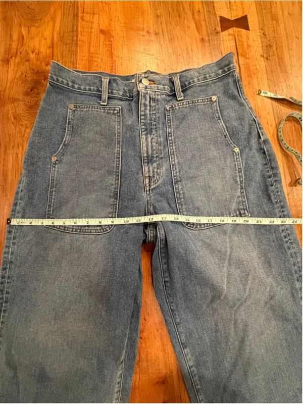 Madewell Balloon Jeans High Rise Wide Leg Utility Pocket Ankle Denim Pants Size - Image 9