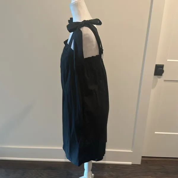 JCrew Tie Shoulder Poplin Dress With Pockets - Image 3