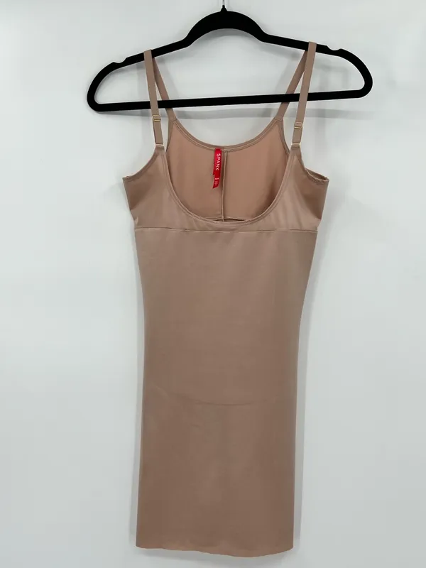 SPANX Open Bust Full Slip Dress Shapewear Adjustable Straps Stretch Nude Medium - Image 8