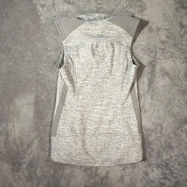Athleta Stronger Spacedye Heathered Light Gray Sleeveless Full Zip Vest Small - Image 8
