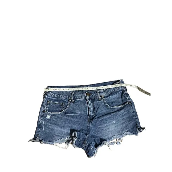Free people Denim Cut off Distressed‎ jean shorts sz 29 - Image 9