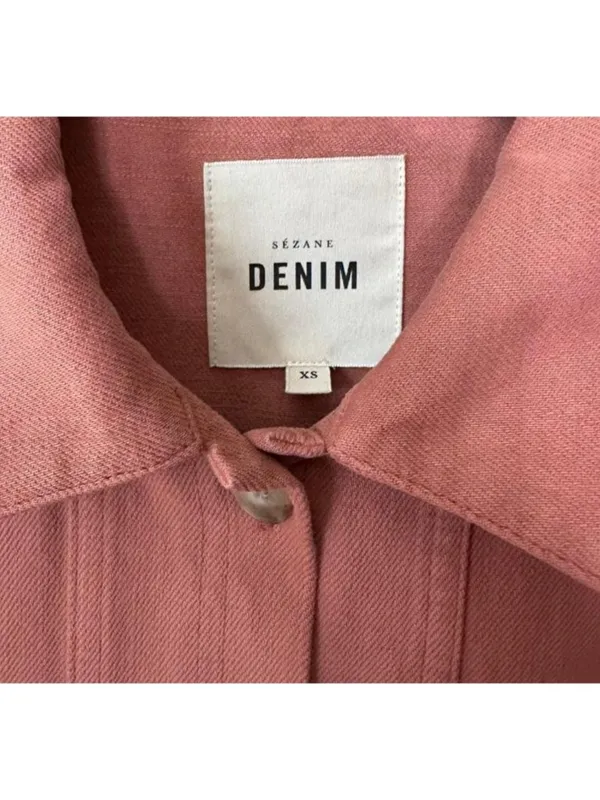 Sézane Will Jacket pink cotton Size xs bust 36 - Image 4