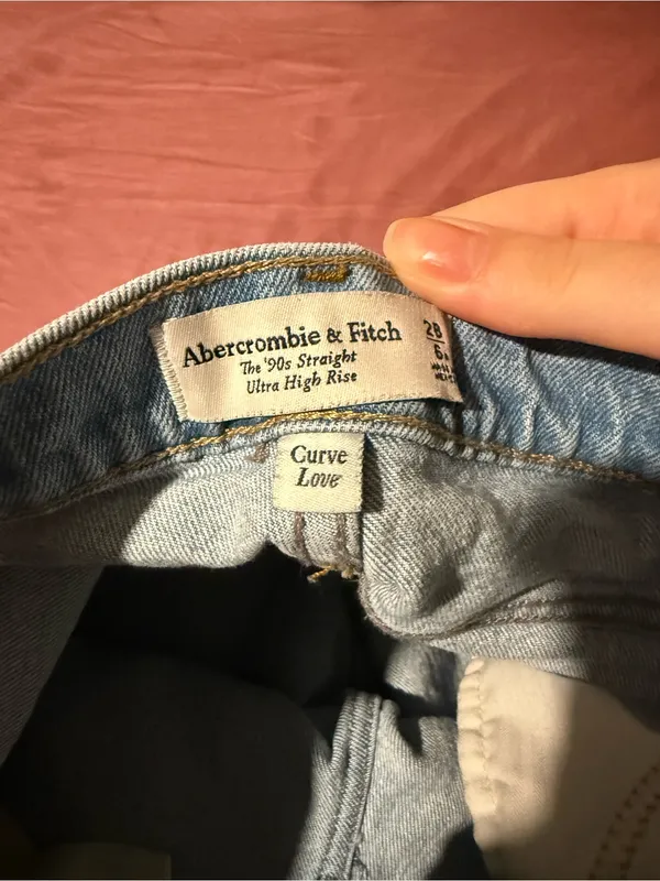 Abercrombie & Fitch Light Blue Distressed Straight Leg Jeans - Image 2