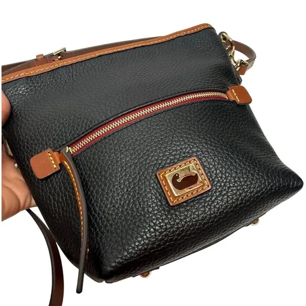 NEW! Dooney & Bourke Black Camden Pebblie Mini Hobo Leather Crossbody Bag - Image 3