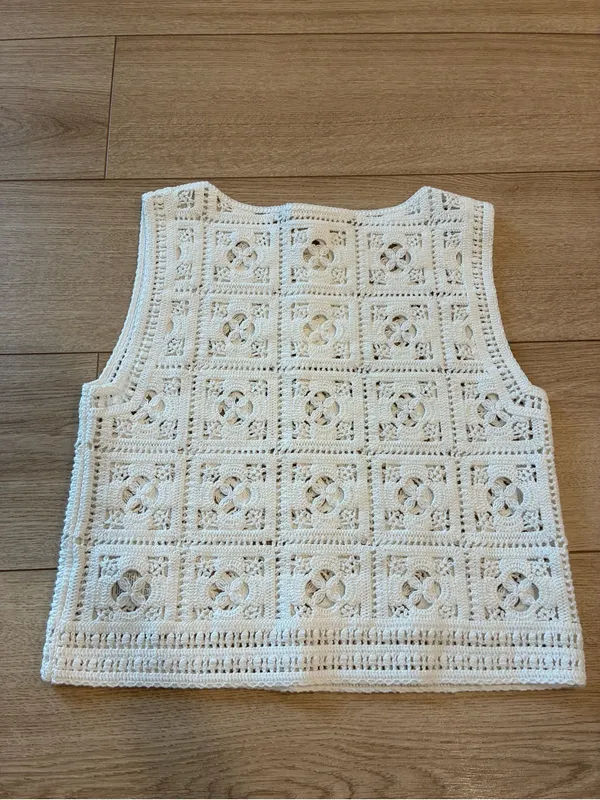 Sézane NWT Women’s Pull Lysiane Jumper Ecru Crochet Top Size XS - Image 7