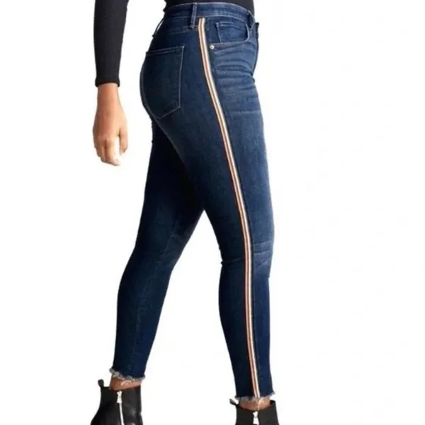 Abercrombie & Fitch Simone High Rise Ankle Jeans with Sporty Stripes Size‎ 26 - Image 9