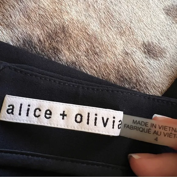 ALICE + OLIVIA Black‎ Waist Tie Trouser Pants Size 4 - Image 2