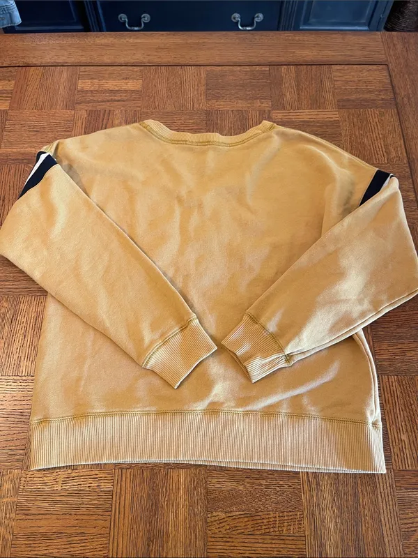 Vintage Y2K Abercrombie & Fitch Mustard Crewneck with White A&F Appliqué - Image 6
