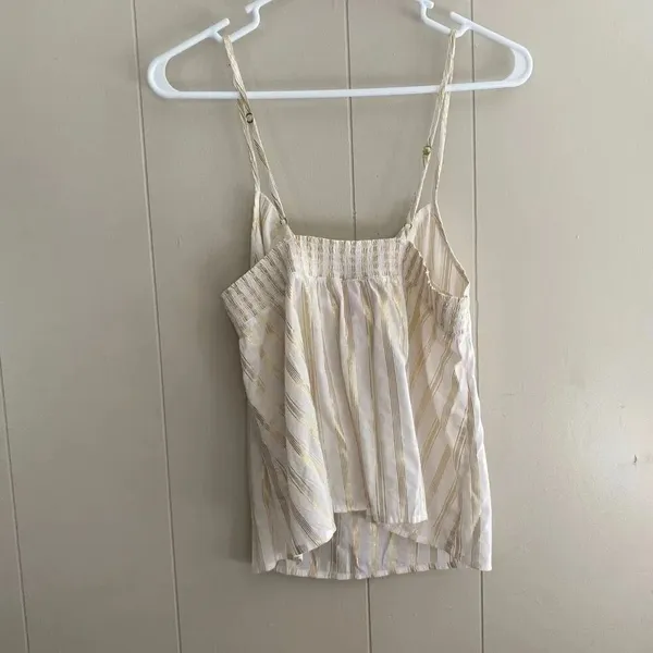 Victoria’s Secret Gold Striped Tie-Front Cami Top Size M – Adjustable Straps - Image 2