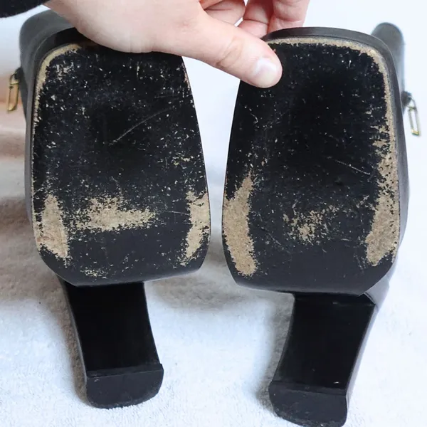 Vintage Tom Ford Gucci Black Square Toe Platform Heel Boots Size 8.5 (w/ OG Box) - Image 8