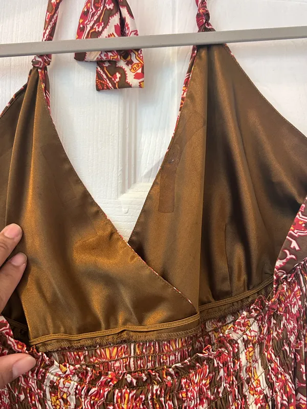 GIANNI BINI Silk Boho Halter Maxi  - Image 3