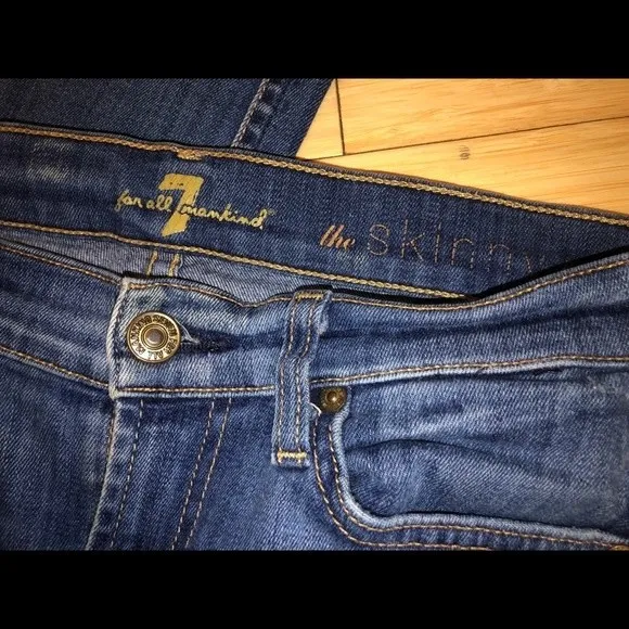 7 for all mankind The Skinny Jeans Sz 26 - Image 8