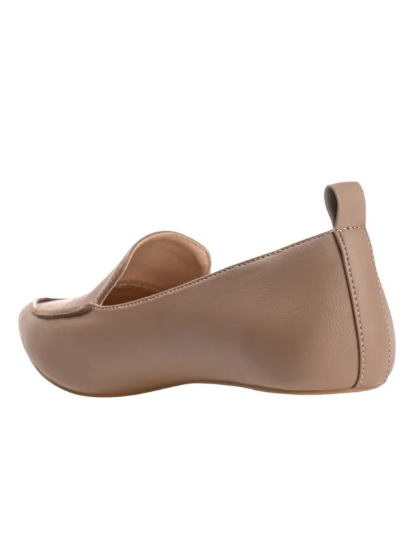 NWT Journee Collection Faux Wood Block Heel Maggs Loafers Taupe Brown 7.5M - Image 4